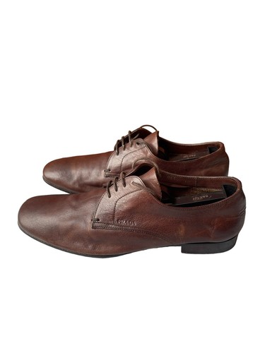 タ*シ様 PRADA プラダ プレーントゥシューズ Brown 6 プラダ レザー レザーシューズ 6 メンズ ブラウン 2EE197 ポスト