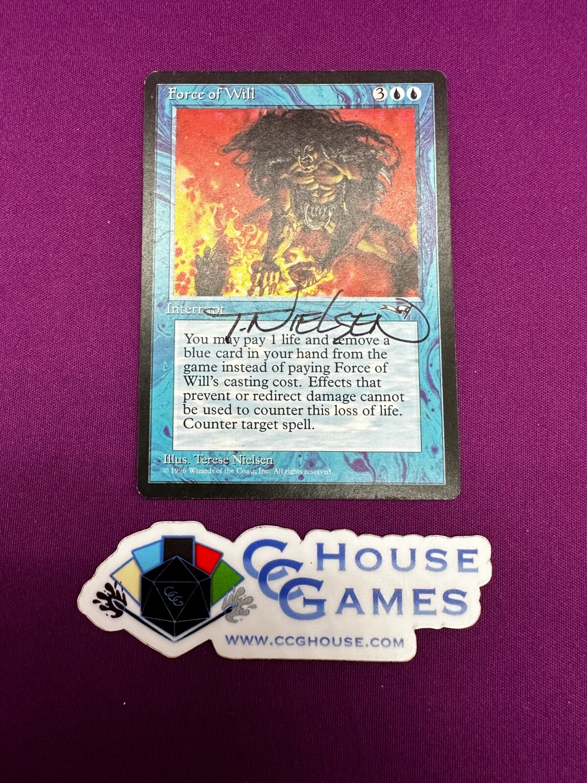 Force of Will - SIGNED - Alliances Terese Nielsen Magic MTG #B