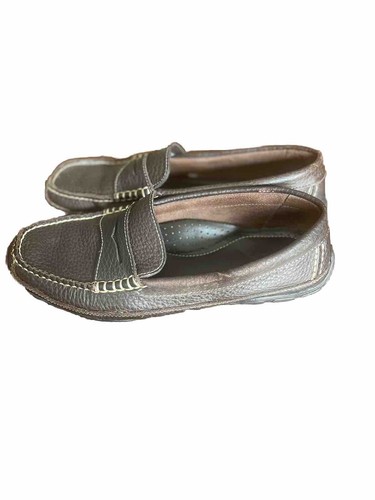 LL Bean Slip On Loafers Brown Pebbled Soft Leather Shoes  display picture 2