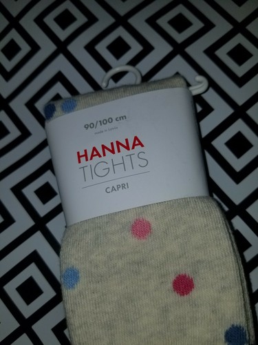 Hanna Andersson polka dot CAPRI footless toddler girl tights 90 100 3 4 NEW