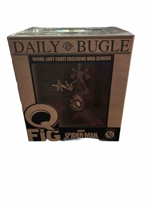 Q Fig Loot Crate Spiderman Figure Daily Bugle NEW Black And White Web Slinger