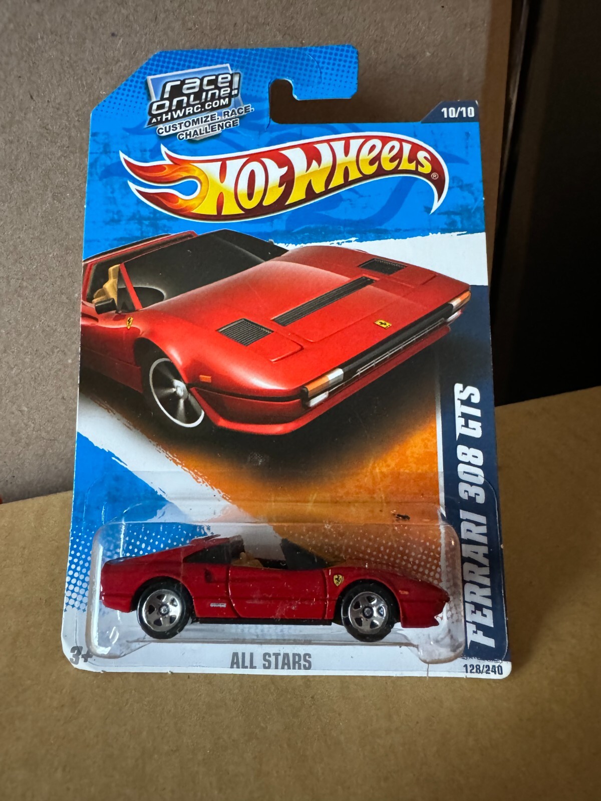 2010 Hot Wheels All Stars Ferrari 308 GTS Red #128/240 w