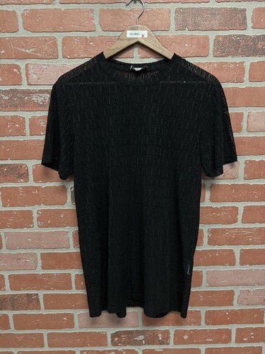 Dior 黒 アンダーシャツ Size S - DIOR Black Oblique Jersey Sheer Shirt 100