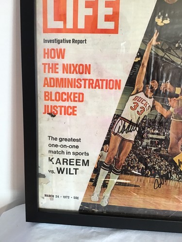 Kareem Abdul Jabar Wilt Chamberlain Autographed Authenticated Life Magazine 1972