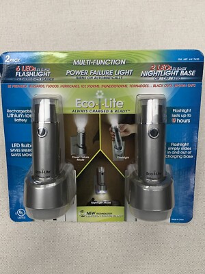 Eco-i-Lite Lithium Ion LED Handheld Light Emergency Flasher 2-Pack Sealed