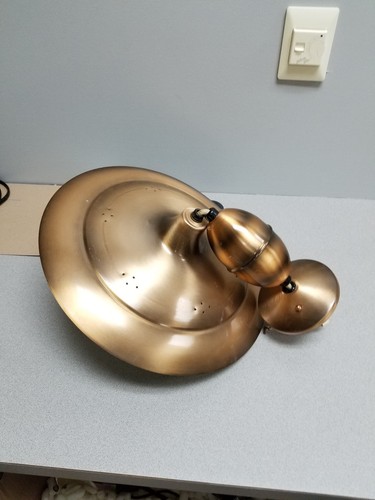 Copper Colored Mid Century Vintage Retractable Pull Down Light Lamp Ceiling+