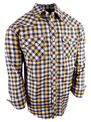 Plaid Western Shirt Mens Premium Pearl Snap Up Pockets Rodeo Country New Colors