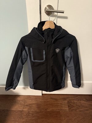 Rossignol Insulated Ski Jacket Boys Sz 10 Black/Grey Waterproof/Breathable