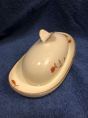 Hall Jewel Autumn Leaf ‘Wings’, 'Butterfly', 'Quarter-Pounder' Butter Dish