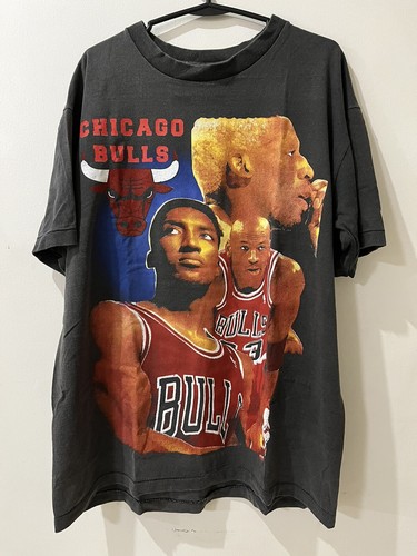 Chicago Bulls Single Stitch T Shirt Mens L Black T2-03 | eBay