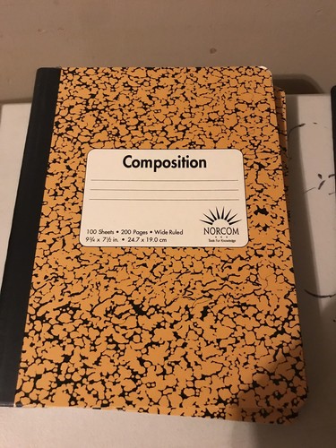 COMPOSITION BOOK LOT OF 6 100 SHEETS WIDE RULE 9 3/4