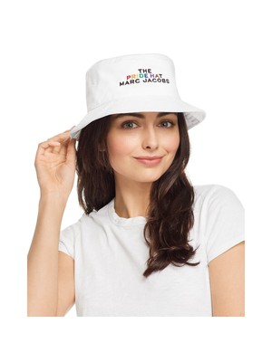 

MARC JACOBS Женская белая хлопковая шляпа с вышивкой и логотипом The Pride Bucket Hat, Белый, M7000573