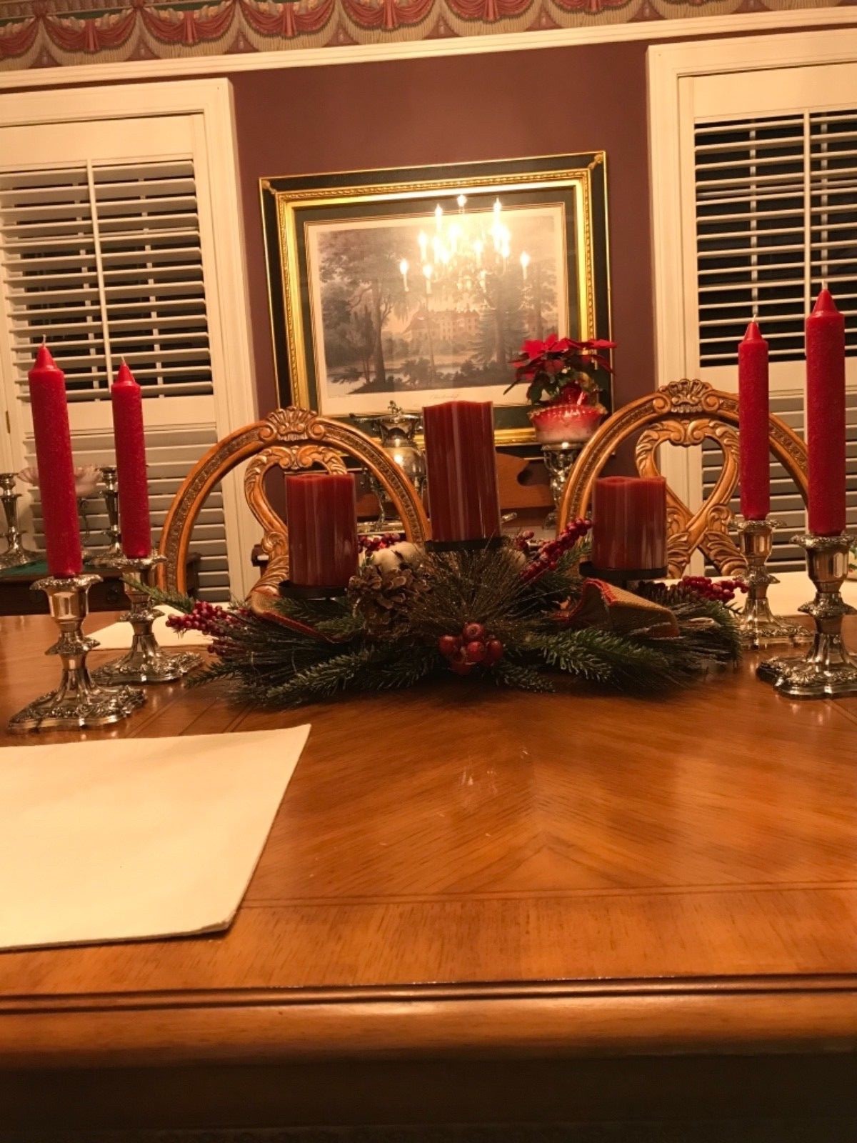 Four Poole OLD ENGLISH Silverplate Candlesticks #5015-