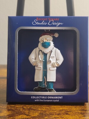 Regent Square Christmas Ornament ~ Doctor with Santa Hat