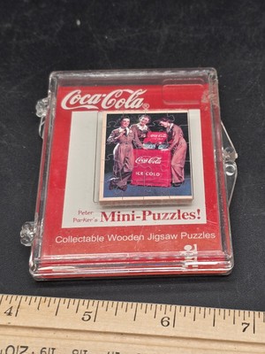 Peter Parker Coca Cola Mini Wooden Jigsaw Puzzle Cracker Barrel 2002 Vtg Coke