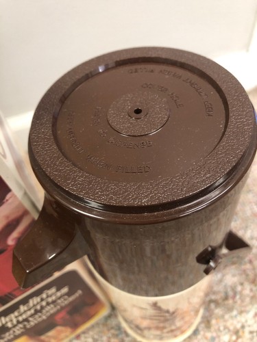 Pump-A-Drink Aladdin Thermos w/ Drink Dispenser Autumn Wheat Glass Pump Vintage