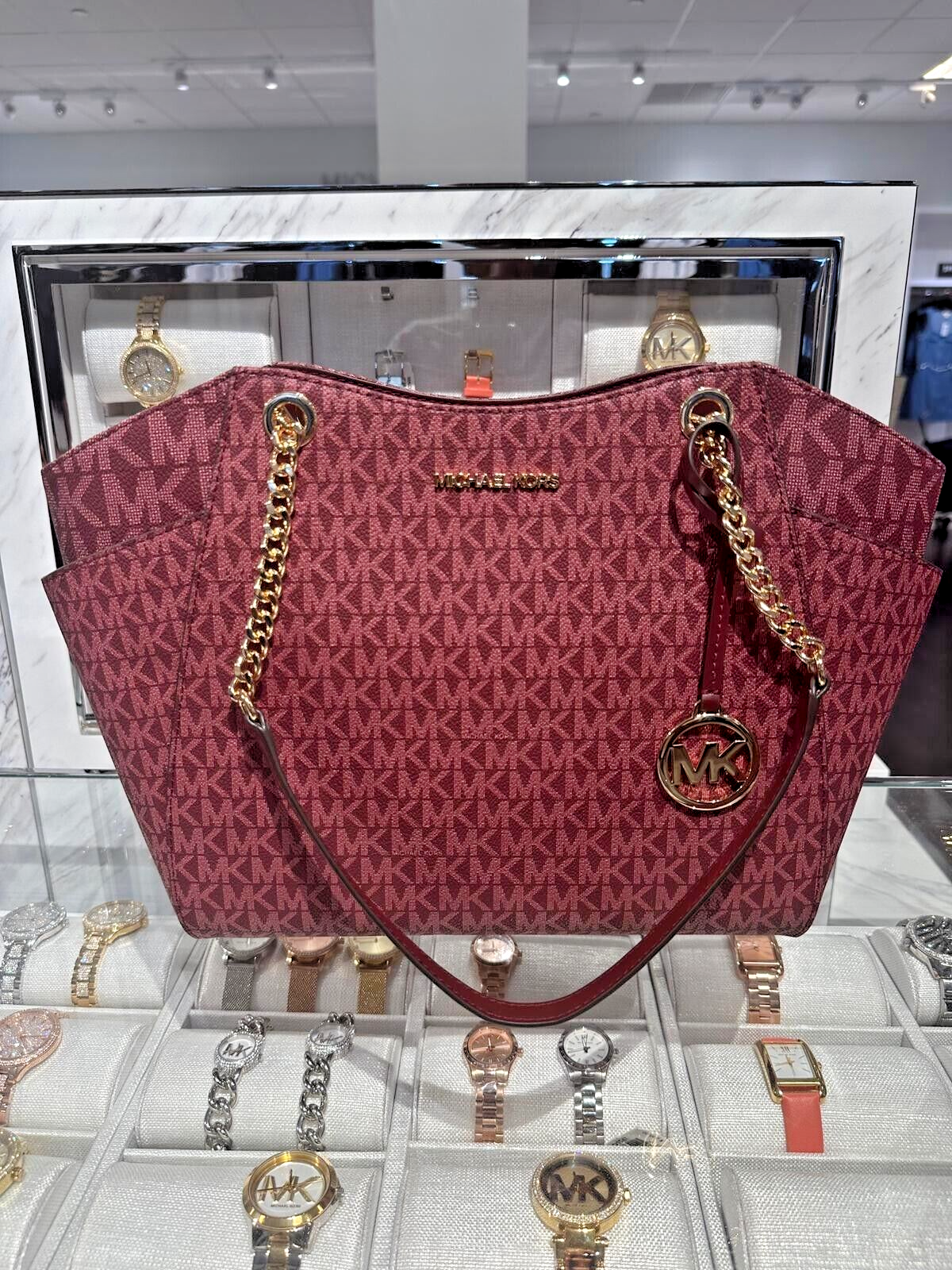 MICHAEL KORS バッグ 公式アウトレット】WHITNEY カラーブロック フラップ チェーン