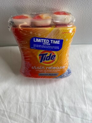 Tide Stain Release Powder In Wash Booste  14 ounce Plus 3 Stain release Duo Pacs