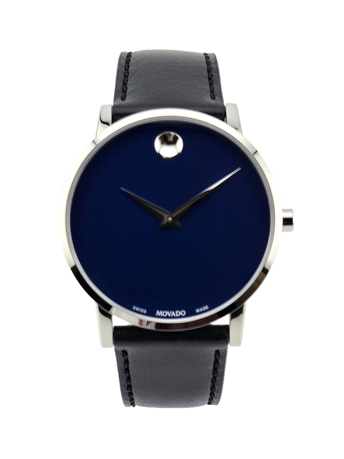 Pre-owned Movado Museum 0607270 Men's Quartz Leather Band Watch - Retail Price $595