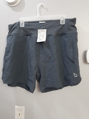 Baleaf Women s  L Active Shorts W/LINER Gray Sporty Athleisure GYM Pockets 7''