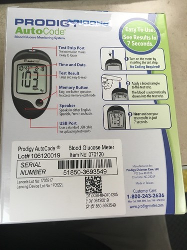 18 Prodigy Auto Code Blood Glucose Monitoring Systems