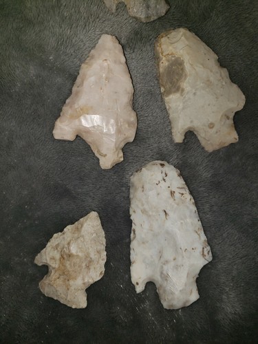 GROUP OF 5 HIGH GRADE MISSOURI ARROWHEADS/POINTS-MY PERSONAL FINDS DALLAS COUNTY