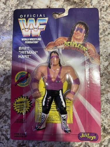 激レアWWF official  BRET\"HITMAN\"HARTフィギュア Vintage 1992 90s Hasbro WWF Wrestling Series 4 Bret 