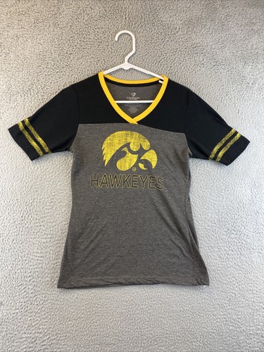 Iowa Hawkeyes T Shirt Distressed Gray Graphic Women's S /90