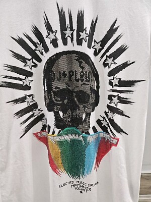 Phillip Plein Skull Studded Crystal Tshirt - SIZE Small 