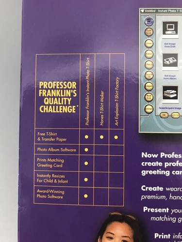 Streetwise Software Professor Franklin's Instant Photo T-Shirt Kit NEW NIB SH