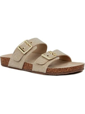 Женские шлепанцы JONES NY с золотой пробковой отделкой Weslee Toe Platform Slip On Slide Sandals 8 M