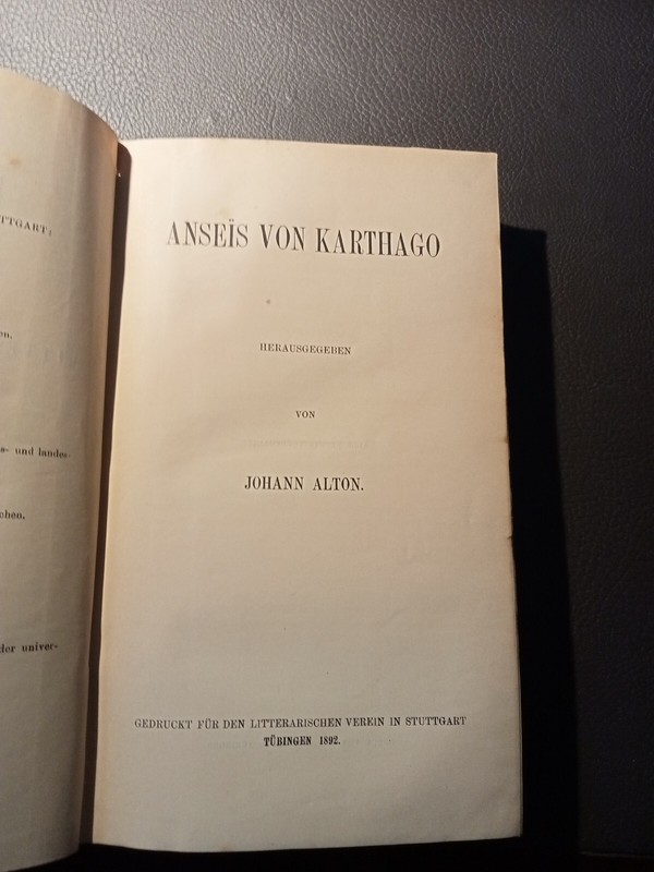 Anseis Von Karthago - J. Alton - 1892