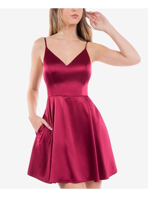 Короткое платье B DARLIN Womens темно-бордового цвета с регулируемыми мягкими чашечками на подкладке 11\12