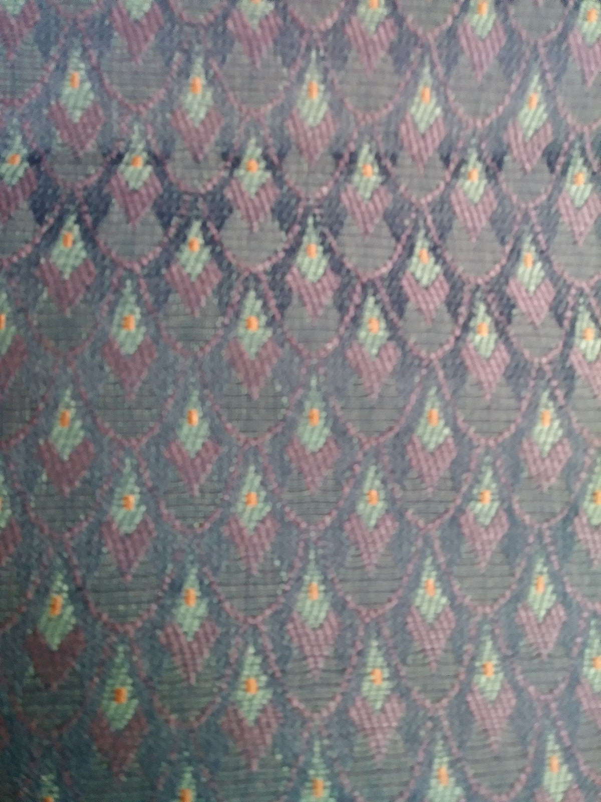 Upholstery Fabric Remnant Blue/Aqua/Orange 5Pc