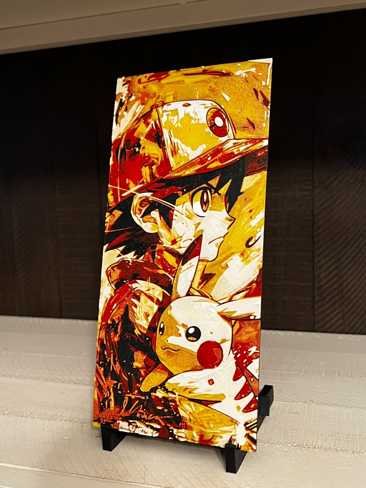 Handmade 3D Printed Pokémon Trainer & Pikachu Art Gaming Decor Gift
