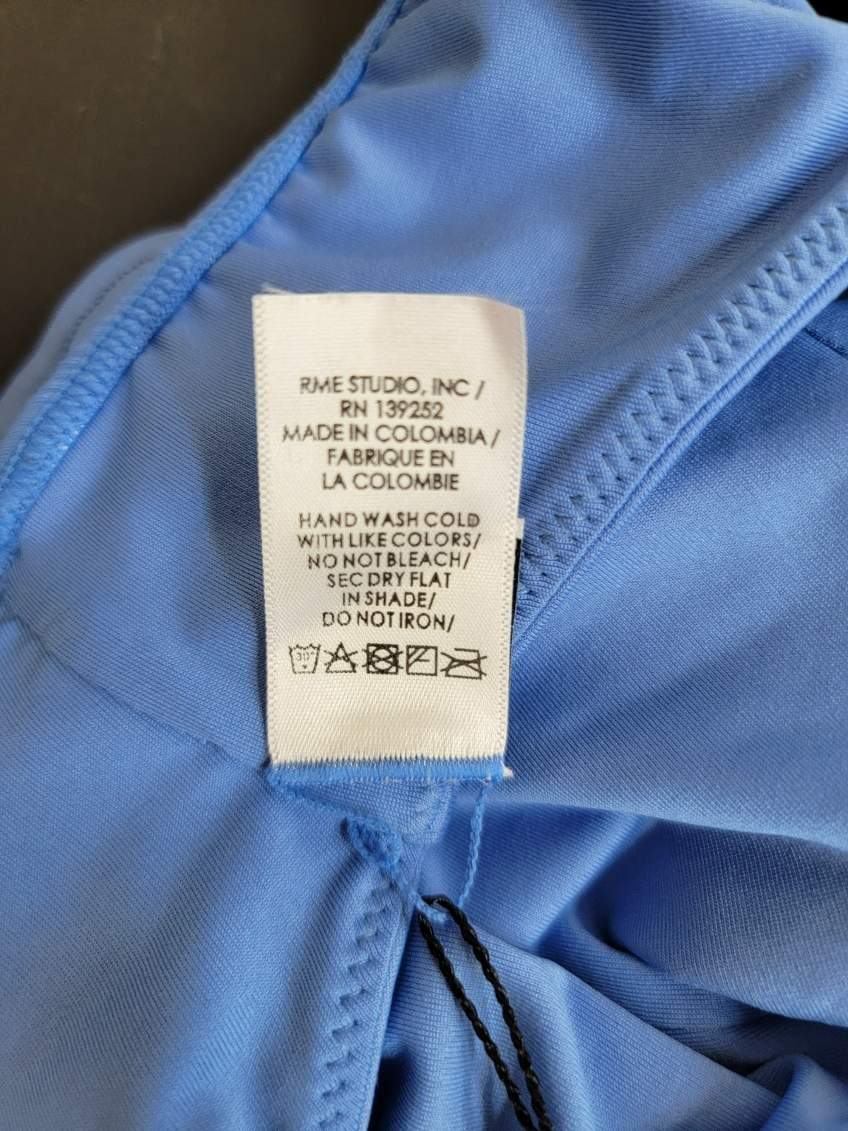 Peixoto Amara Bikini Top Women's S Lazuli Blue Knot Front Ruffle Sleeve Pullover - Picture 14 of 15