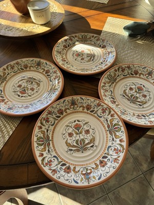 Pier One Imports Patterned Terracotta Tuscan  Melamine 4 Dinner  Plates  Total