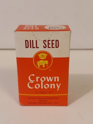 Crown Colony Brand 1960s Dill Seed Spice Box