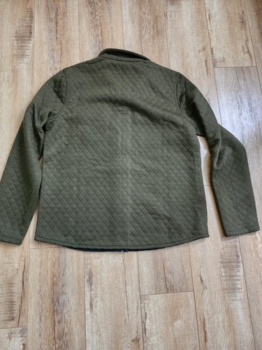 NWT TOMMY HILFIGER Army Green Brown Quilted Knit Jacket Blazer Women's Sz M