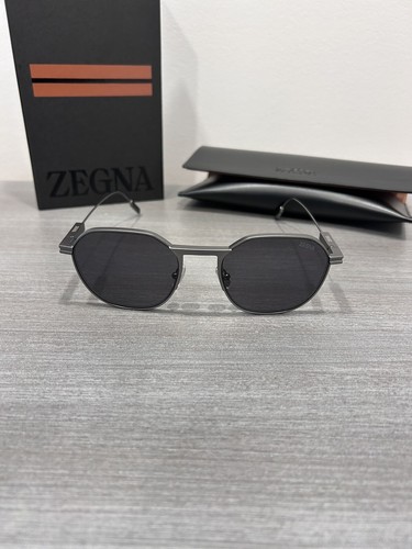 Ermenegildo Zegna Men's Sunglasses Brushed Gunmetal Smoke