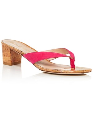 

STUART WEITZMAN Женские розовые кожаные босоножки CorkBrigida без шнуровки на каблуке, Розовый, S1350