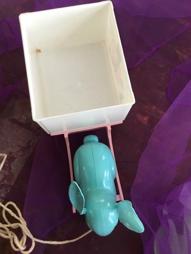 VINTAGE HARD PLASTIC EASTER RABBIT PULLING A CART 60’S