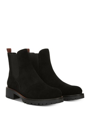 

SAM EDELMAN Женские черные кожаные ботильоны Chelsea Jaclyn на блочном каблуке, размер 7,5 м, Черный, G1231L7