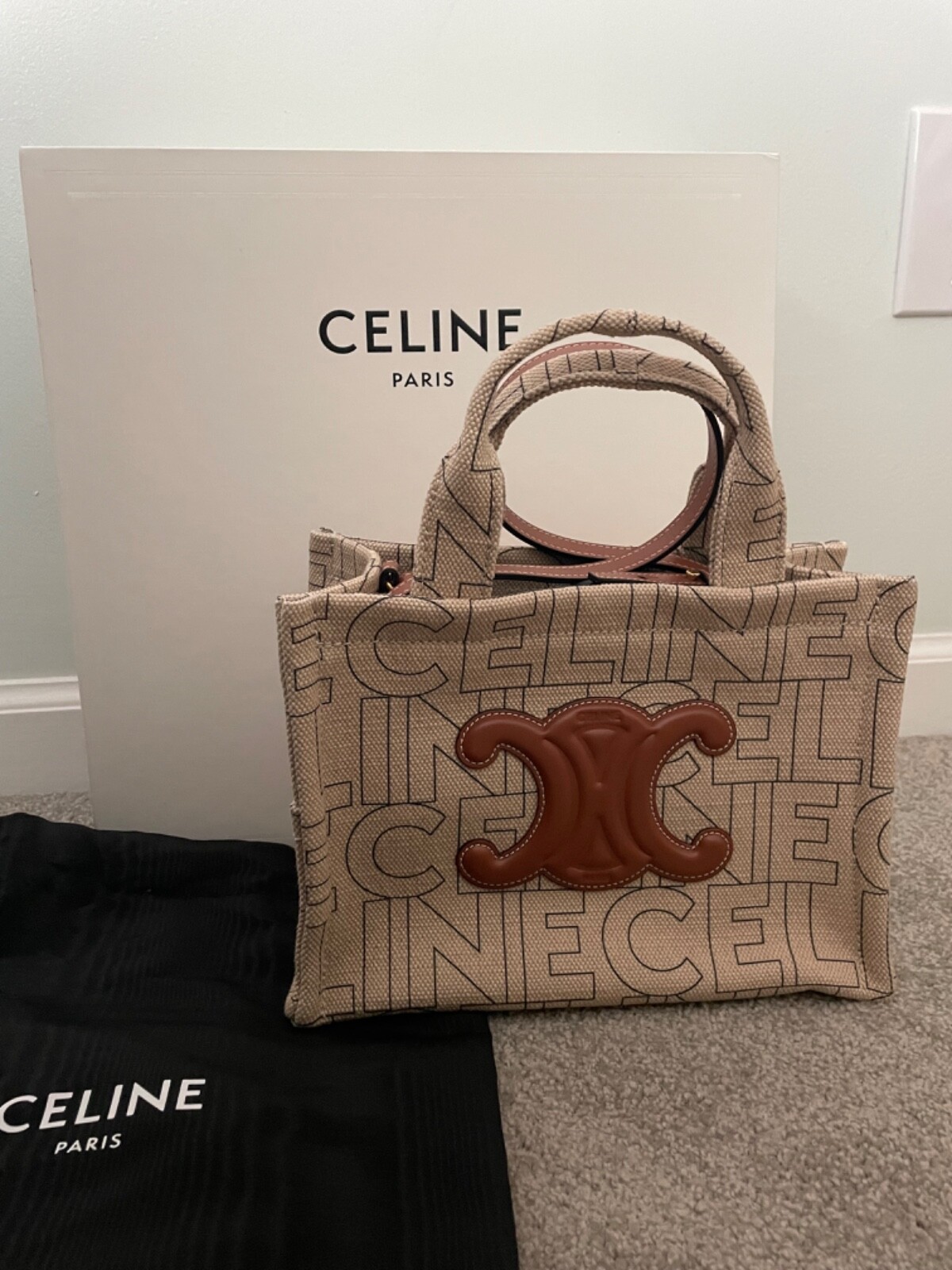 CELINE｜ (SMALL CABAS THAIS IN TEXTILE WITH TRIOMPHE ALL $_57.JPG?set_id=880000500F