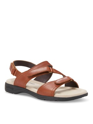 

EASTLAND Женские коричневые кожаные сандалии Dixie на танкетке с пяткой на пятке, 7 м, Коричневый, 3080-07
