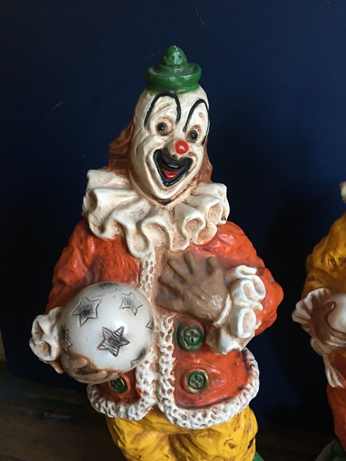 Vintage 1966 PAIR Universal Statuary Clowns Kendrick