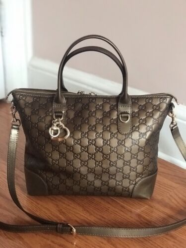 Gucci Guccissima Leather Bag Satchel In Brown Embossed Used Gucci Guccissima Leather Bag Satchel In Brown Embossed Used