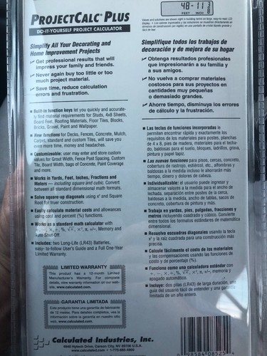 ProjectCalc Plus Do-It Yourself Project Calculator - Calculated Industries 8525C