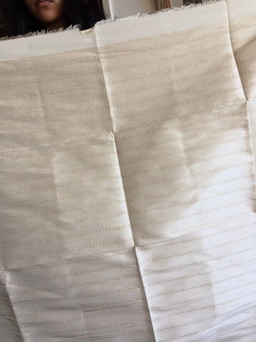 New Jim Thompson Thai Silk Material Fabric Light Gold Stripe