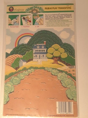 Vintage 1983 Cabbage Patch Kids Colorforms Rub N’Play Transfers